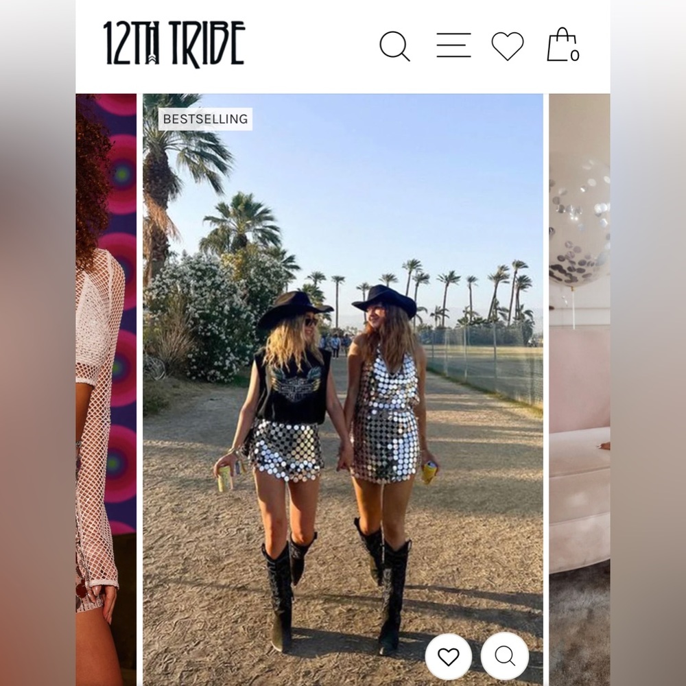 12th Tribe Diana Silver Disco Skirt